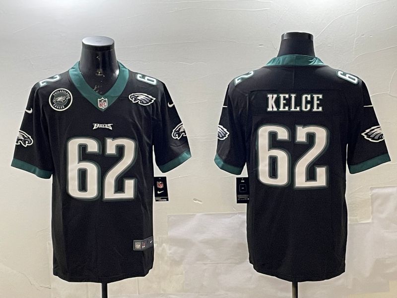 Men Philadelphia Eagles #62 Kelce Black Second generations 2025 Nike Vapor Limited NFL Jersey style 5->philadelphia eagles->NFL Jersey